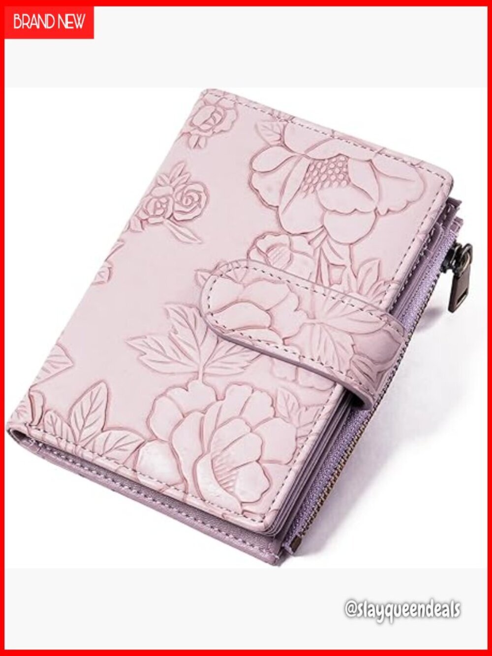 Vegan Leather RFID Blocking Bifold Wallet with Zipper Pocket and ID Window